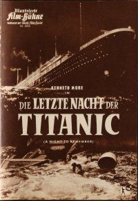 7a262 NIGHT TO REMEMBER German program '59 English Titanic biography, different images!