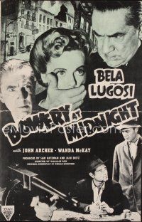 7a397 BOWERY AT MIDNIGHT pressbook R49 Bela Lugosi, John Archer, Wanda McKay, Tom Neal!
