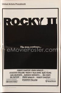 7a472 ROCKY II pressbook '79 Sylvester Stallone & Carl Weathers fight in ring, boxing sequel!