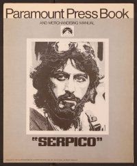 7a478 SERPICO pressbook '74 cool close up image of Al Pacino, Sidney Lumet crime classic!