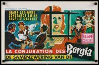 7b493 CONSPIRACY OF THE BORGIAS Belgian '59 art of Frank Latimore & Constance Smith!
