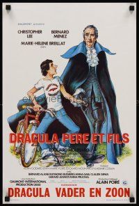 7b502 DRACULA & SON Belgian '76 wacky art of Christopher Lee & his vampire son by Berry!