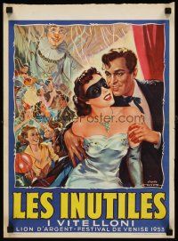 7b521 I VITELLONI Belgian '53 Fellini's The Young & The Passionate, wonderful art of party!