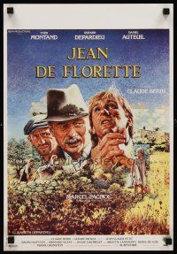7b525 JEAN DE FLORETTE Belgian '86 Claude Berri, Jouin art of Yves Montand & Gerard Depardieu!