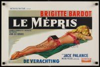 7b536 LE MEPRIS Belgian '63 Jean-Luc Godard, different art of sexy Bardot sunbathing in bikini!