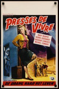 7b542 LIVE FAST DIE YOUNG Belgian '58 art of bad girl Mary Murphy on street corner!