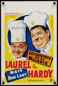 7b563 NOTHING BUT TROUBLE Belgian R60s different art of chefs Stan Laurel & Oliver Hardy!