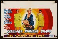 7b591 SOME LIKE IT HOT Belgian '59 artwork of sexy Marilyn Monroe with Tony Curtis & Jack Lemmon!