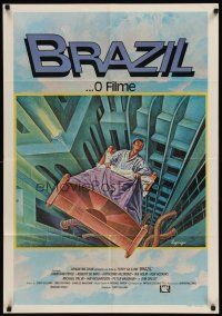 7b015 BRAZIL Brazilian '85 Terry Gilliam, cool sci-fi fantasy art by Lagarrigue!