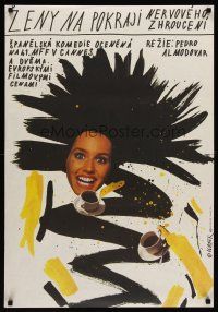 7b297 WOMEN ON THE VERGE OF A NERVOUS BREAKDOWN Czech 23x33 '89 directed by Pedro Almodovar!