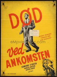 7b312 D.O.A. Danish '51 Edmond O'Brien who is doomed to die, classic film noir!