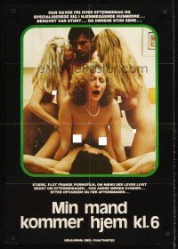 7b334 MIN MAND KOMMER HJEM KL.6 Danish '80s completely outrageous group sex image!