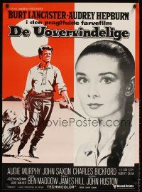 7b364 UNFORGIVEN Danish R70s Burt Lancaster, Audrey Hepburn, directed by John Huston!