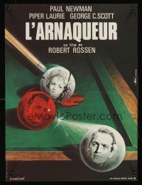 7b754 HUSTLER French 15x21 R82 cool art of Paul Newman, Piper Laurie & George C. Scott by Mascii!