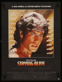 7b786 STAYING ALIVE French 15x21 '83 close up of John Travolta in Saturday Night Fever sequel!