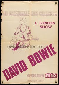 7b073 DAVID BOWIE Italian music concert movie poster '70s Ziggy Stardust Tour w/Jeff Beck!