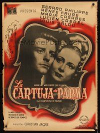 7b020 CHARTERHOUSE OF PARMA Mexican poster '48 Christian-Jaque, from Stendhal's novel!