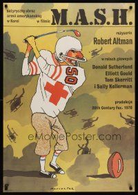 7b141 MASH Polish 27x38 '90 Robert Altman classic, Marszatek art of golfing football player!