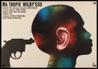 7b169 WILBY CONSPIRACY Polish 27x38 '77 Sidney Poitier, Michael Caine, Socha art of gun & man!