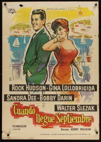 7b194 COME SEPTEMBER Spanish '61 Sandra Dee, sexy Gina Lollobrigida, Rock Hudson, Bobby Darin