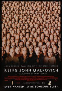7c046 BEING JOHN MALKOVICH int'l 1sh '99 Spike Jonze directed, Cusack, Cameron Diaz, Keener!
