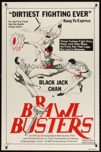 7c070 BRAWL BUSTERS 1sh '81 martial arts kung fu, those turkeys fight dirty!