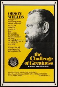 7c085 CHALLENGE 1sh '74 cool profile of Orson Welles in beard!