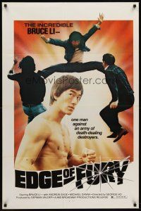 7c168 EDGE OF FURY 1sh '78 the incredible Bruce Li in martial arts kung fu action!