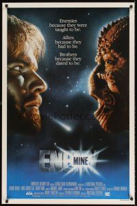 7c180 ENEMY MINE teaser 1sh '85 Dennis Quaid, alien Louis Gossett Jr., Wolfgang Petersen sci-fi!
