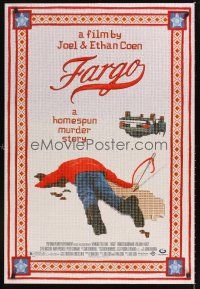 7c196 FARGO DS 1sh '96 a homespun murder story from the Coen Brothers, great art!