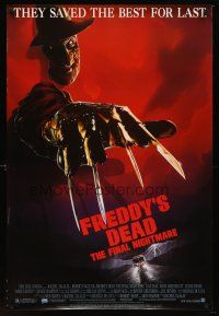 7c219 FREDDY'S DEAD 1sh '91 great close up of Robert Englund as Freddy Krueger!