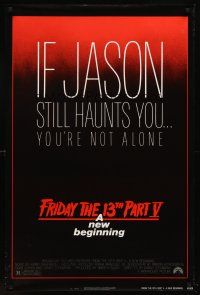 7c221 FRIDAY THE 13th PART V 1sh '85 New Beginning, Jason still haunts you, slasher horror sequel!