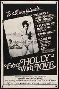 7c222 FROM HOLLY WITH LOVE 1sh '78 Marlene Willoughby, Tony The Hook Perez, beach sex!
