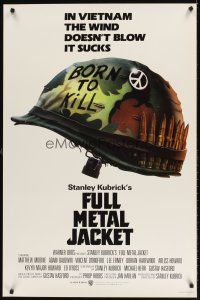 7c223 FULL METAL JACKET advance 1sh '87 Stanley Kubrick bizarre Vietnam War movie!