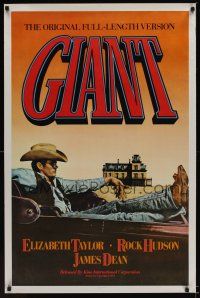 7c229 GIANT 1sh R83 James Dean, Elizabeth Taylor, Rock Hudson, directed by George Stevens!