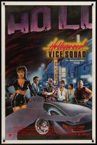 7c265 HOLLYWOOD VICE SQUAD 1sh '86 Leon Isaac Kennedy, It's a long way from Miami!