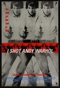 7c281 I SHOT ANDY WARHOL 1sh '96 cool multiple images of Lili Taylor pointing gun!