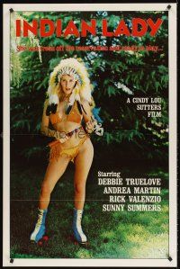 7c289 INDIAN LADY 1sh '81 Ray Dennis Steckler, wacky Native American girl in roller skates!