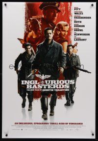 7c297 INGLOURIOUS BASTERDS int'l DS 1sh '09 Quentin Tarantino, Nazi-killer Brad Pitt, Waltz!