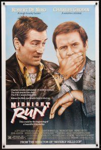 7c416 MIDNIGHT RUN DS 1sh '88 Robert De Niro with Charles Grodin who stole $15 million!