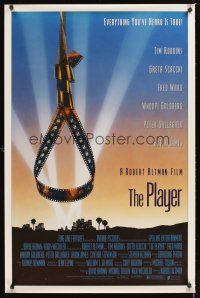 7c482 PLAYER DS 1sh '92 Robert Altman, Tim Robbins, great image of noose made of film!