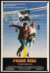7c491 PRIME RISK 1sh '85 Lee Montgomery, Toni Hudson, tapping computers, robbing banks & running!
