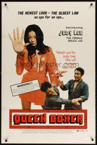 7c499 QUEEN BOXER 1sh '74 Judy Lee, the female Bruce Lee, she will rip your eyes out!