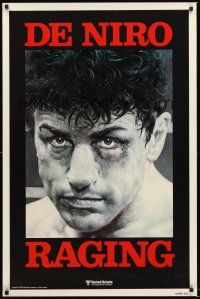 7c503 RAGING BULL teaser 1sh '80 Martin Scorsese, classic close up boxing image of Robert De Niro!