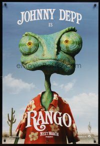 7c512 RANGO teaser DS 1sh '11 voice of Johnny Depp in title role, cute lizard!