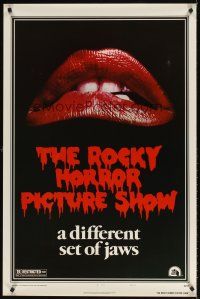 7c535 ROCKY HORROR PICTURE SHOW teaser style A 1sh '75 classic lips image, a different set of jaws!