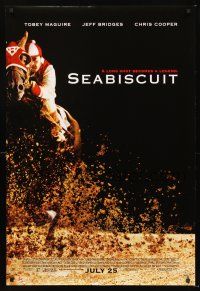 7c556 SEABISCUIT advance DS 1sh '03 horse racing jockey Tobey McGuire & most famous underdog!