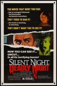 7c573 SILENT NIGHT, DEADLY NIGHT uncut style 1sh '84 the movie that went too far, X-mas horror!