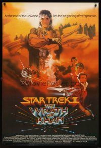 7c591 STAR TREK II English 1sh '82 The Wrath of Khan, Leonard Nimoy, William Shatner, Bob Peak art
