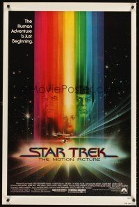 7c589 STAR TREK 1sh '79 cool art of William Shatner & Leonard Nimoy by Bob Peak!